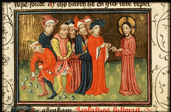 Predicazione di Ges a Nazaret, Miniatura, Koninklijke Bibliotheek National Library of the Netherlands
