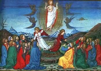 L'Ascensione - Historia del Nuovo Testamento, Codice miniato da Cristoforo de Predis, 1476