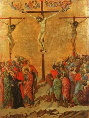 Duccio, Crocifissione, particolare della Maest, Duomo di Siena.