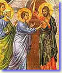 Duccio, L'incredulit di Tommaso, Storie di Cristo dopo la Resurrezione, Coronamento della Maest, Museo dell'Opera del Duomo, Siena