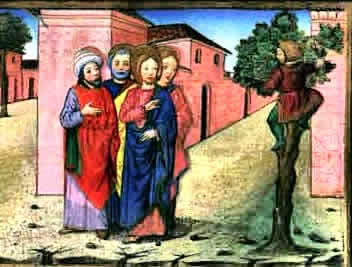 Zaccheo, Historia del Nuovo Testamento miniata da Cristoforo De Pretis nel 1476