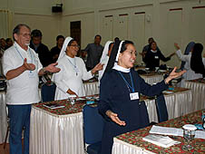 Religious singing during the retreat 