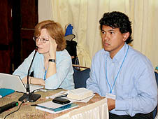 Leonardo Agung Tranggono (right) and Valeria Martano, the Community of Sant’Egidio’s Asia-Pacific coordinator, at the retreat 