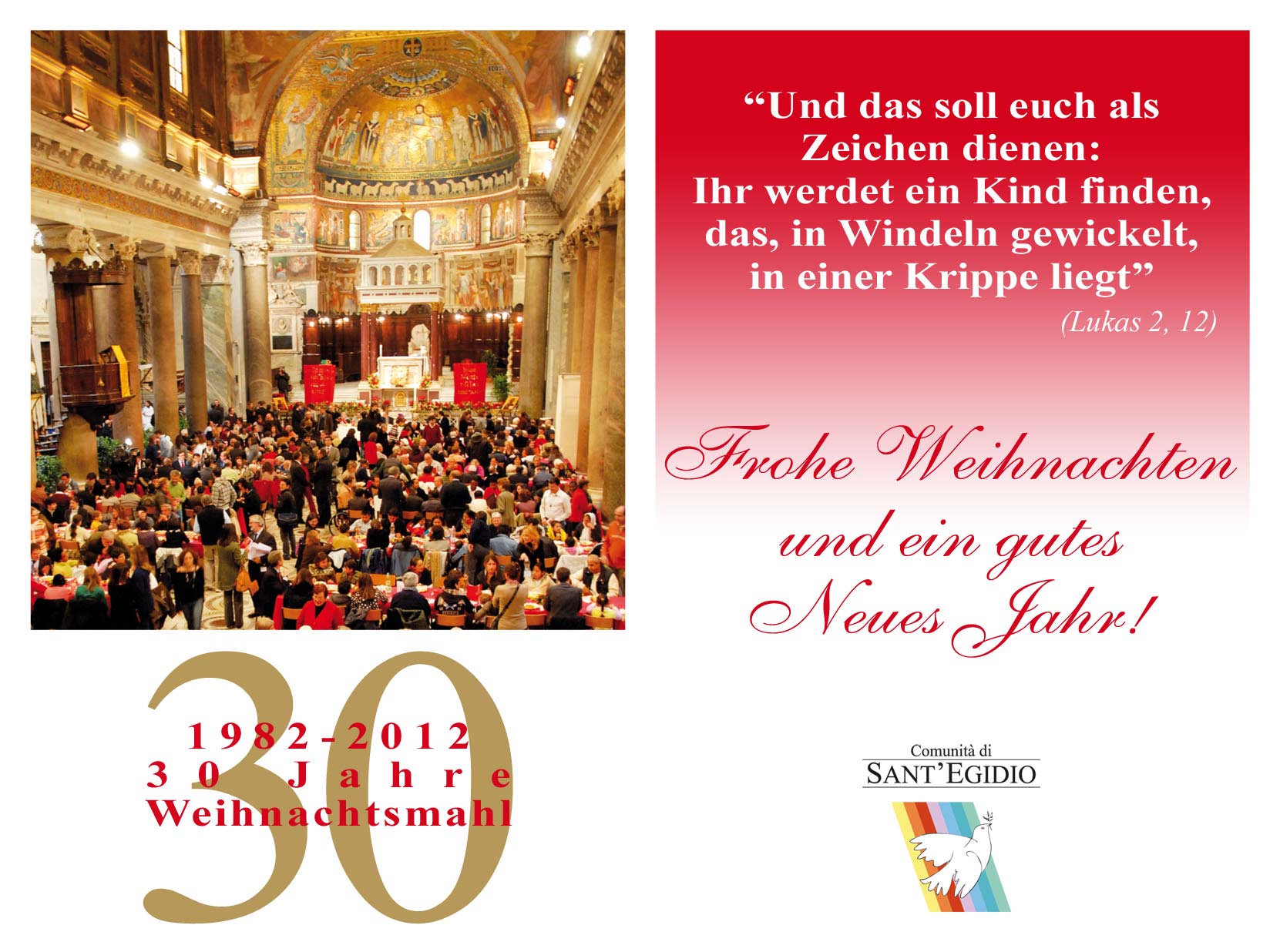 Weihnachten 2012 - Herzliche Wünsche aus der Gemeinschaft Sant'Egidio