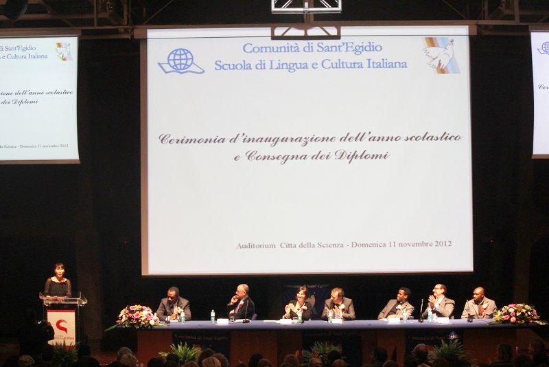 Comunità di Sant'Egidio - consegna dei diplomi della scuola di lingua italiana per stranieri, Napoli - 11/11/2012