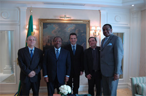 Incontro tra il presidente del Gabon Ali Bongo Ondingo e il presidente della Comunità di Sant'Egidio, Marco Impagliazzo