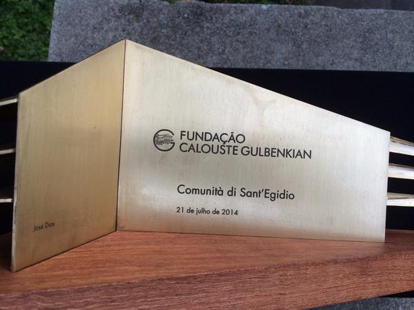 CONSEGNATO ALLA COMUNITA’ DI SANT’EGIDIO   IL PREMIO CALOUSTE GULBENKIAN