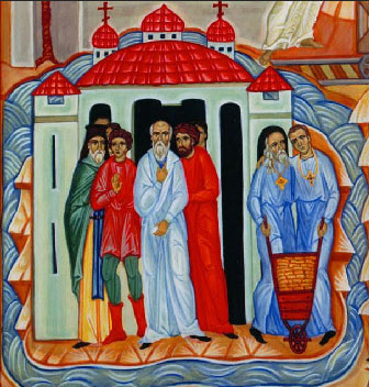 Icona dei Testimoni della Fede del XX Secolo, particolare -  Basilica di San Bartolomeo all'Isola Tiberina, Roma